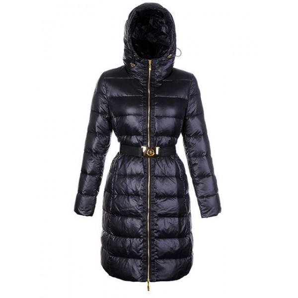 Moncler cappello nero e Slash lunga Cappotti uscita